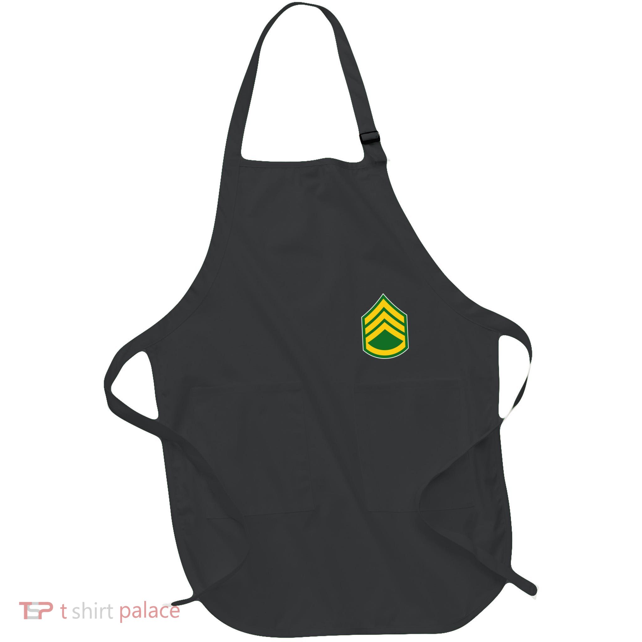 Staff Sergeant Military Badge Full-Length Apron With Pockets