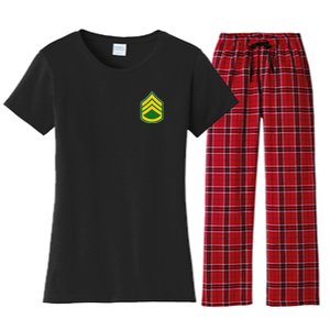 Staff Sergeant Military Badge Women's Flannel Pajama Set