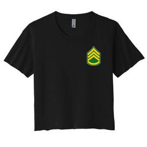 Staff Sergeant Military Badge Women's Crop Top Tee