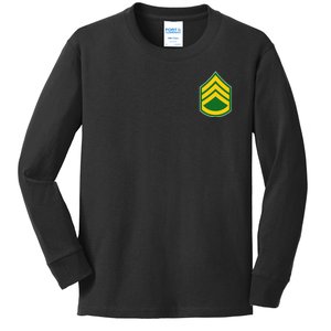 Staff Sergeant Military Badge Kids Long Sleeve Shirt