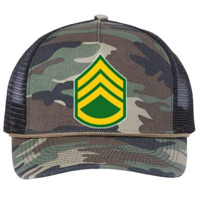 Staff Sergeant Military Badge Retro Rope Trucker Hat Cap