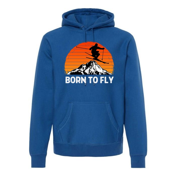 Snow Ski Mountain Skier Downhill Skiing Trip Ski Lover Gift Premium Hoodie