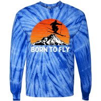 Snow Ski Mountain Skier Downhill Skiing Trip Ski Lover Gift Tie-Dye Long Sleeve Shirt