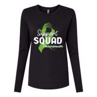 Support Squad Mental Health Awareness Lime Green Ribbon Womens Cotton Relaxed Long Sleeve T-Shirt