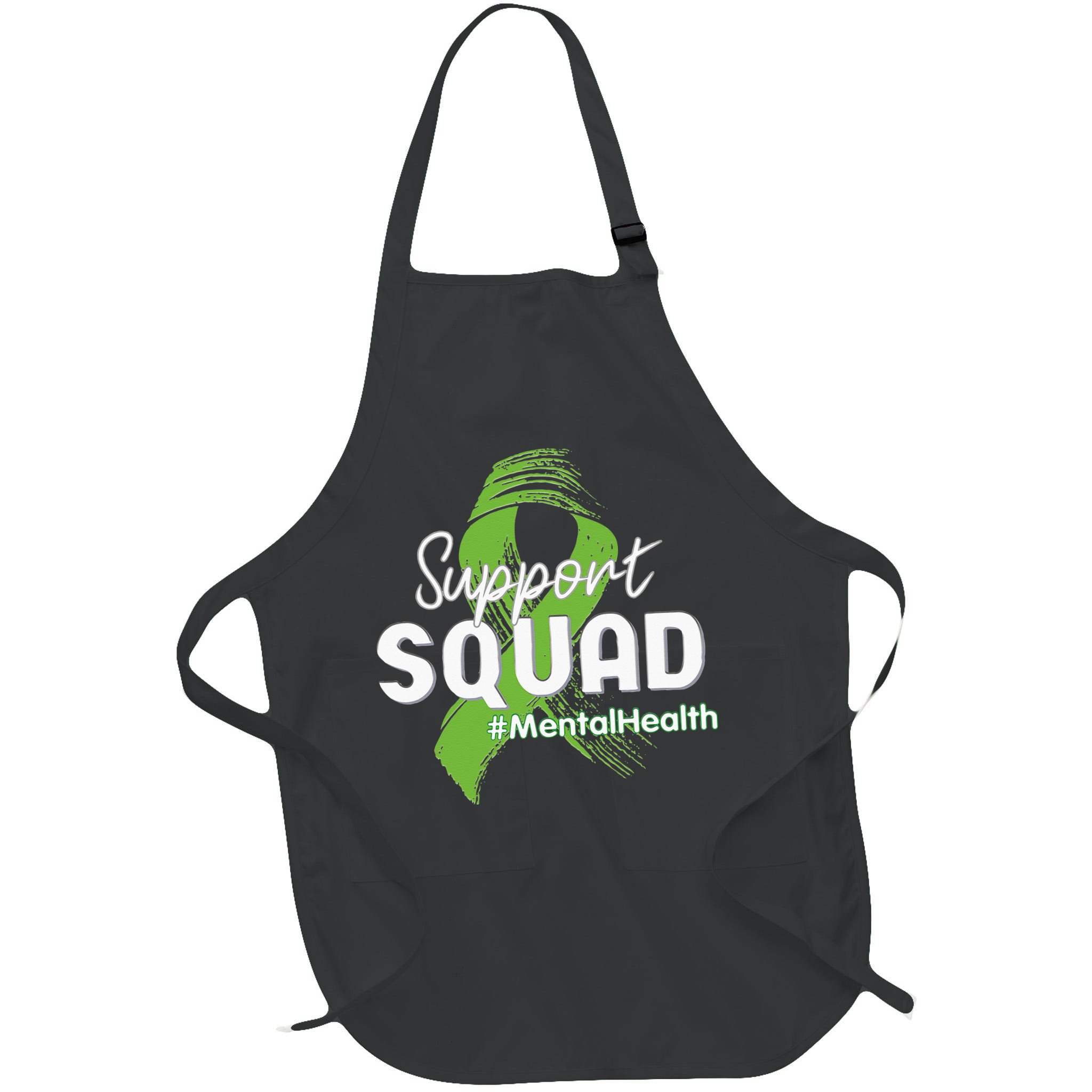 Support Squad Mental Health Awareness Lime Green Ribbon Apron
