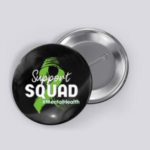 Support Squad Mental Health Awareness Lime Green Ribbon Button