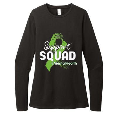 Support Squad Mental Health Awareness Lime Green Ribbon Womens CVC Long Sleeve Shirt