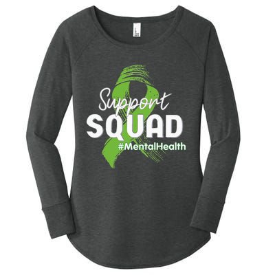 Support Squad Mental Health Awareness Lime Green Ribbon Women's Perfect Tri Tunic Long Sleeve Shirt