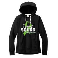 Support Squad Mental Health Awareness Lime Green Ribbon Women's Fleece Hoodie