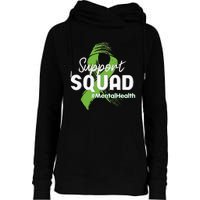 Support Squad Mental Health Awareness Lime Green Ribbon Womens Funnel Neck Pullover Hood