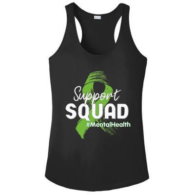 Support Squad Mental Health Awareness Lime Green Ribbon Ladies PosiCharge Competitor Racerback Tank