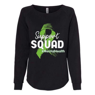 Support Squad Mental Health Awareness Lime Green Ribbon Womens California Wash Sweatshirt