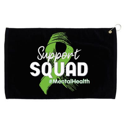 Support Squad Mental Health Awareness Lime Green Ribbon Grommeted Golf Towel