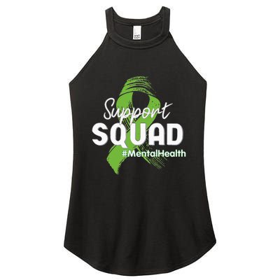 Support Squad Mental Health Awareness Lime Green Ribbon Women's Perfect Tri Rocker Tank