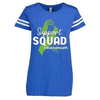 Support Squad Mental Health Awareness Lime Green Ribbon Enza Ladies Jersey Football T-Shirt