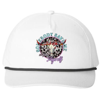 Somebody Save Me Country Music Snapback Five-Panel Rope Hat