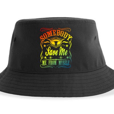 Somebody Save Me From Myself Country Sustainable Bucket Hat