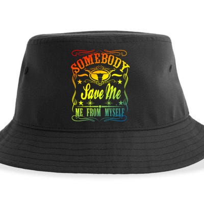 Somebody Save Me From Myself Country Sustainable Bucket Hat