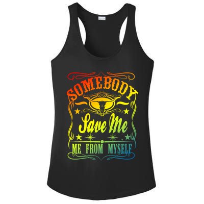 Somebody Save Me From Myself Country Ladies PosiCharge Competitor Racerback Tank