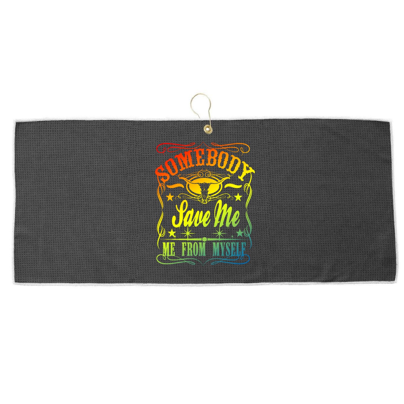 Somebody Save Me From Myself Country Large Microfiber Waffle Golf Towel