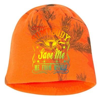 Somebody Save Me From Myself Country Kati - Camo Knit Beanie