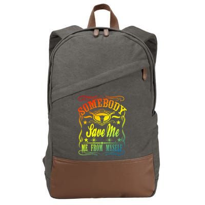 Somebody Save Me From Myself Country Cotton Canvas Backpack