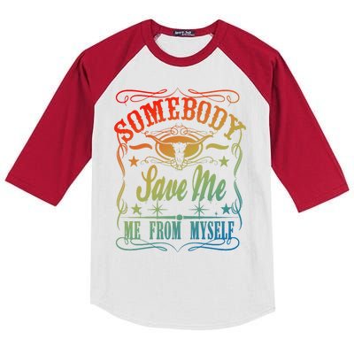 Somebody Save Me From Myself Country Kids Colorblock Raglan Jersey