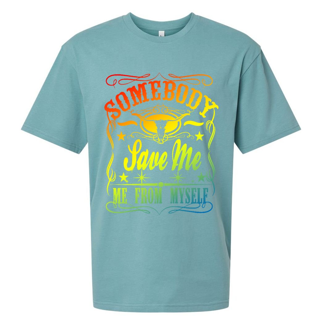 Somebody Save Me From Myself Country Sueded Cloud Jersey T-Shirt