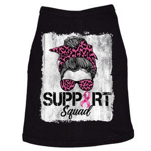 Support Squad Messy Bun Pink Warrior Breast Cancer Awareness Doggie Tank