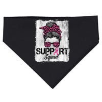 Support Squad Messy Bun Pink Warrior Breast Cancer Awareness USA-Made Doggie Bandana