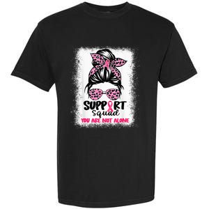 Support Squad Messy Bun Pink Warrior Breast Cancer Awareness Garment-Dyed Heavyweight T-Shirt