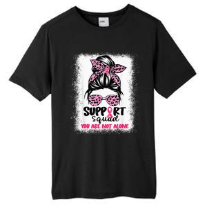 Support Squad Messy Bun Pink Warrior Breast Cancer Awareness Tall Fusion ChromaSoft Performance T-Shirt