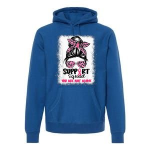 Support Squad Messy Bun Pink Warrior Breast Cancer Awareness Premium Hoodie