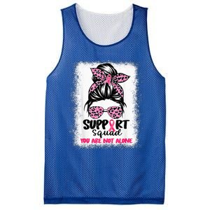 Support Squad Messy Bun Pink Warrior Breast Cancer Awareness Mesh Reversible Basketball Jersey Tank