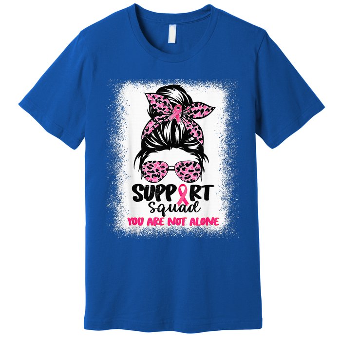 Support Squad Messy Bun Pink Warrior Breast Cancer Awareness Premium T-Shirt