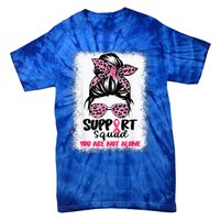 Support Squad Messy Bun Pink Warrior Breast Cancer Awareness Tie-Dye T-Shirt