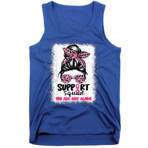 Support Squad Messy Bun Pink Warrior Breast Cancer Awareness Tank Top