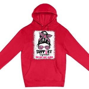 Support Squad Messy Bun Pink Warrior Breast Cancer Awareness Premium Pullover Hoodie