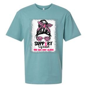 Support Squad Messy Bun Pink Warrior Breast Cancer Awareness Sueded Cloud Jersey T-Shirt