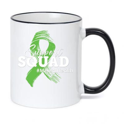 Support Squad Mental Health Awareness Ribbon 11oz Black Color Changing Mug