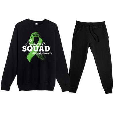 Support Squad Mental Health Awareness Ribbon Premium Crewneck Sweatsuit Set