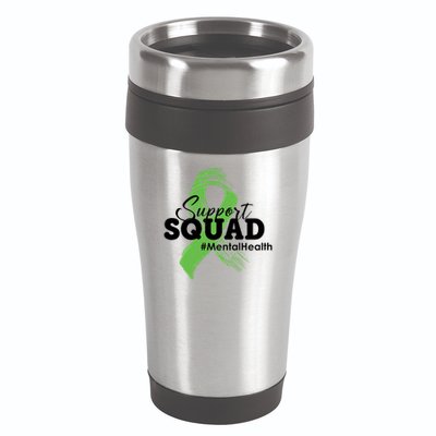 Support Squad Mental Health Awareness Ribbon 16oz Travel Tumbler