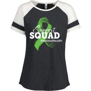 Support Squad Mental Health Awareness Ribbon Enza Ladies Jersey Colorblock Tee