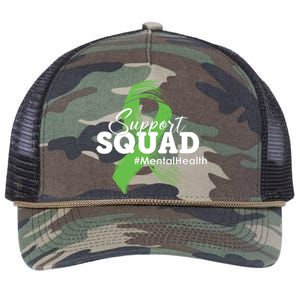 Support Squad Mental Health Awareness Ribbon Retro Rope Trucker Hat Cap