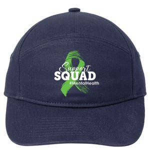 Support Squad Mental Health Awareness Ribbon 7-Panel Snapback Hat