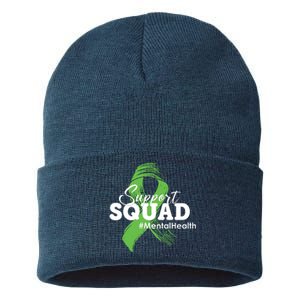 Support Squad Mental Health Awareness Ribbon Sustainable Knit Beanie