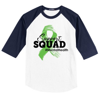 Support Squad Mental Health Awareness Ribbon Baseball Sleeve Shirt