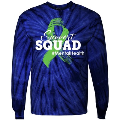 Support Squad Mental Health Awareness Ribbon Tie-Dye Long Sleeve Shirt