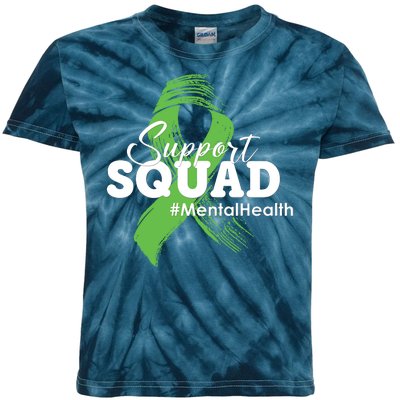 Support Squad Mental Health Awareness Ribbon Kids Tie-Dye T-Shirt