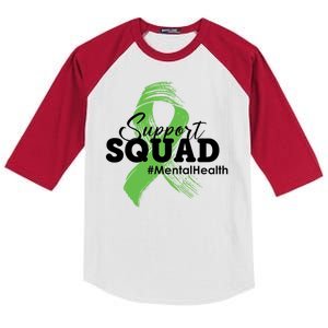 Support Squad Mental Health Awareness Ribbon Kids Colorblock Raglan Jersey